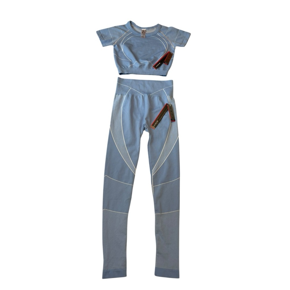 New Mix Blue and White Leggings Set